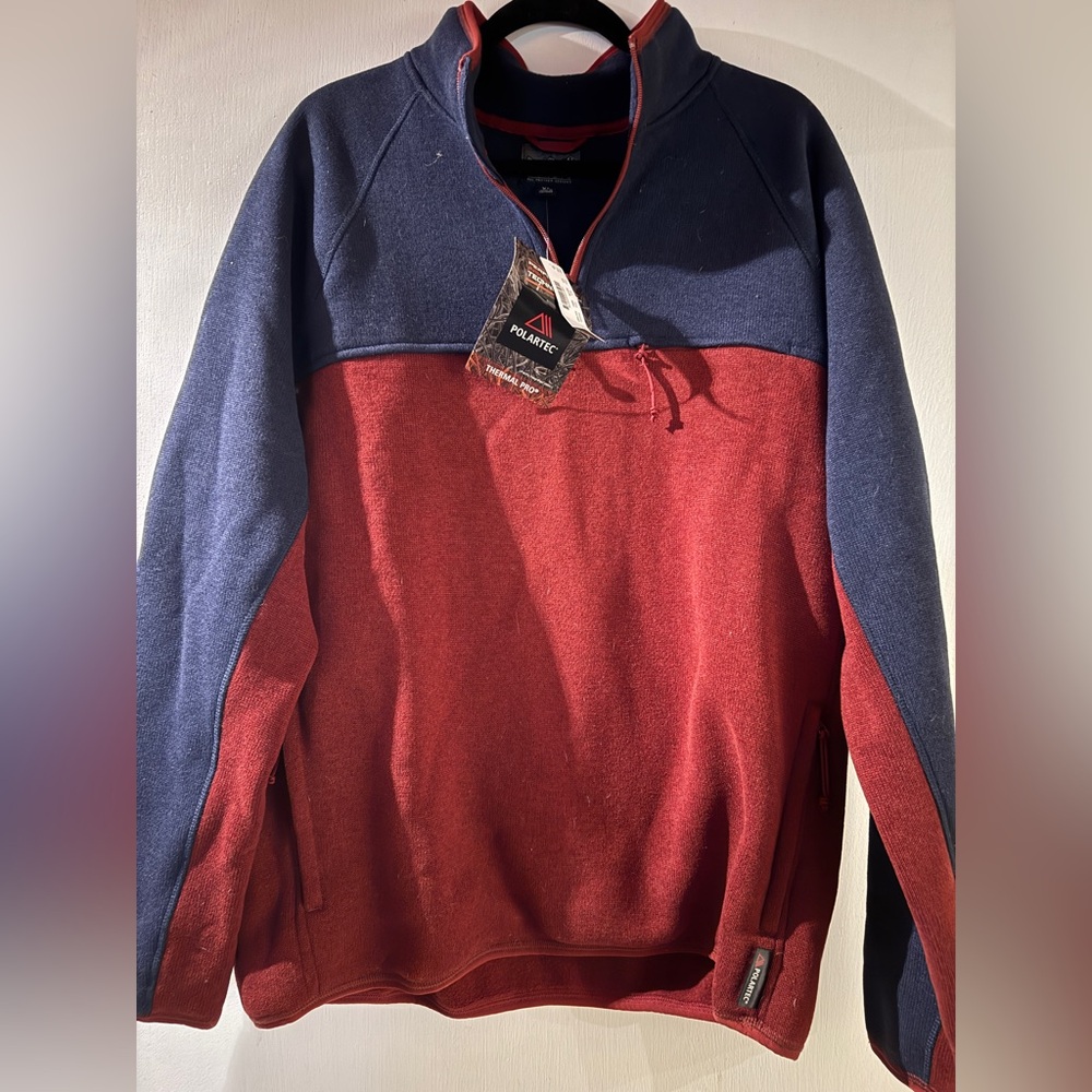 Red and Navy Pullover Fleece